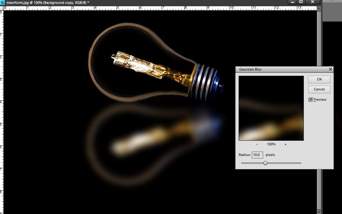 photographing light bulb blur